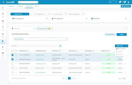 AI Scoring & Candidate Filtering LinovHR