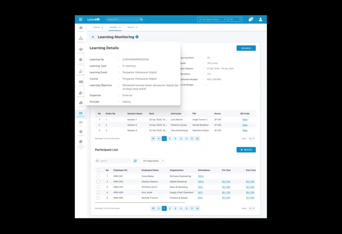 Learning Monitoring LMS LinovHR