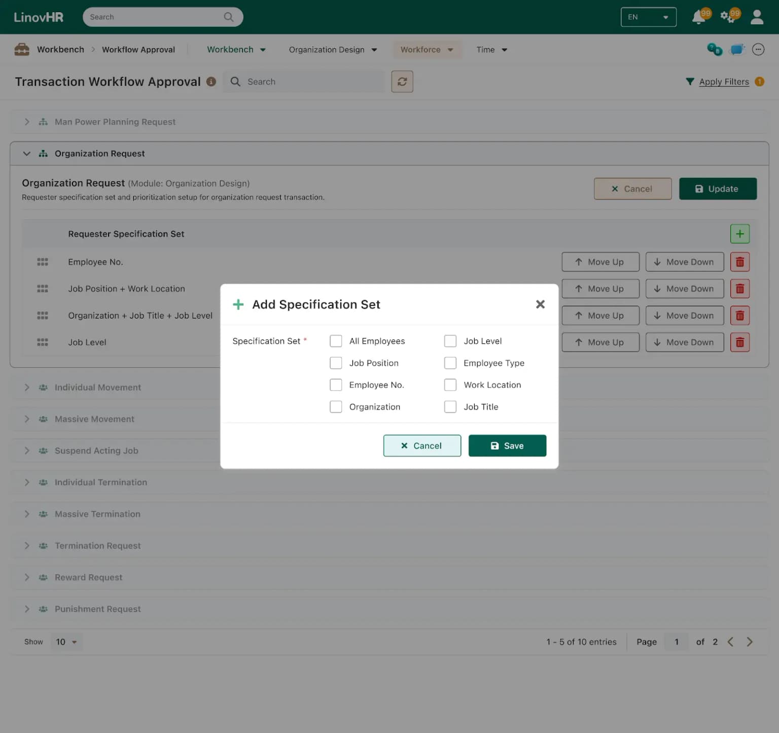 Workflow Approval Dinamis LinovHR