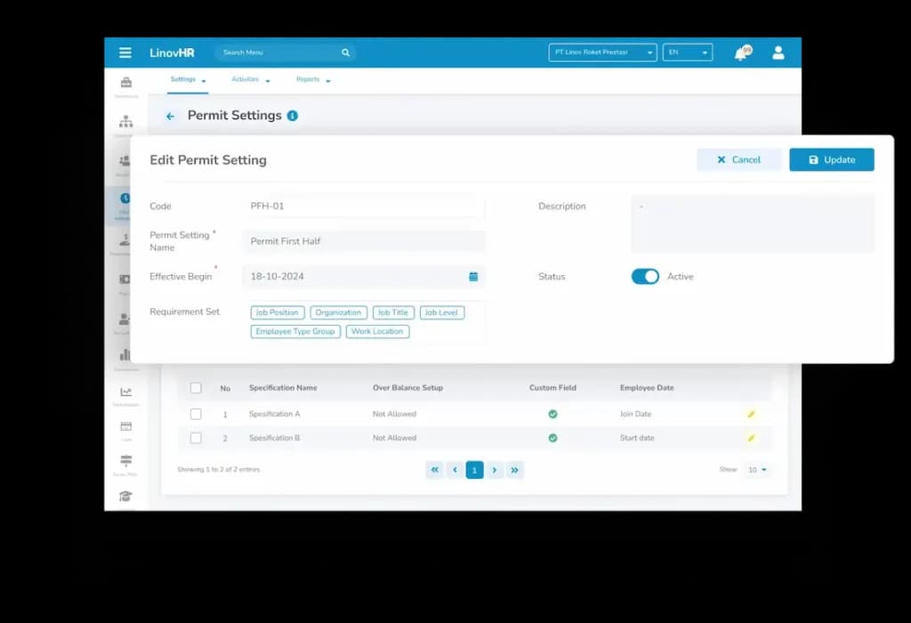 Permit Management LinovHR
